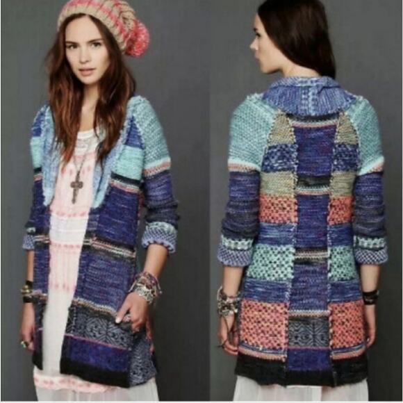 Free People Kryptonite Small Technicolor Cardigan Sweater - Picture 1 of 5